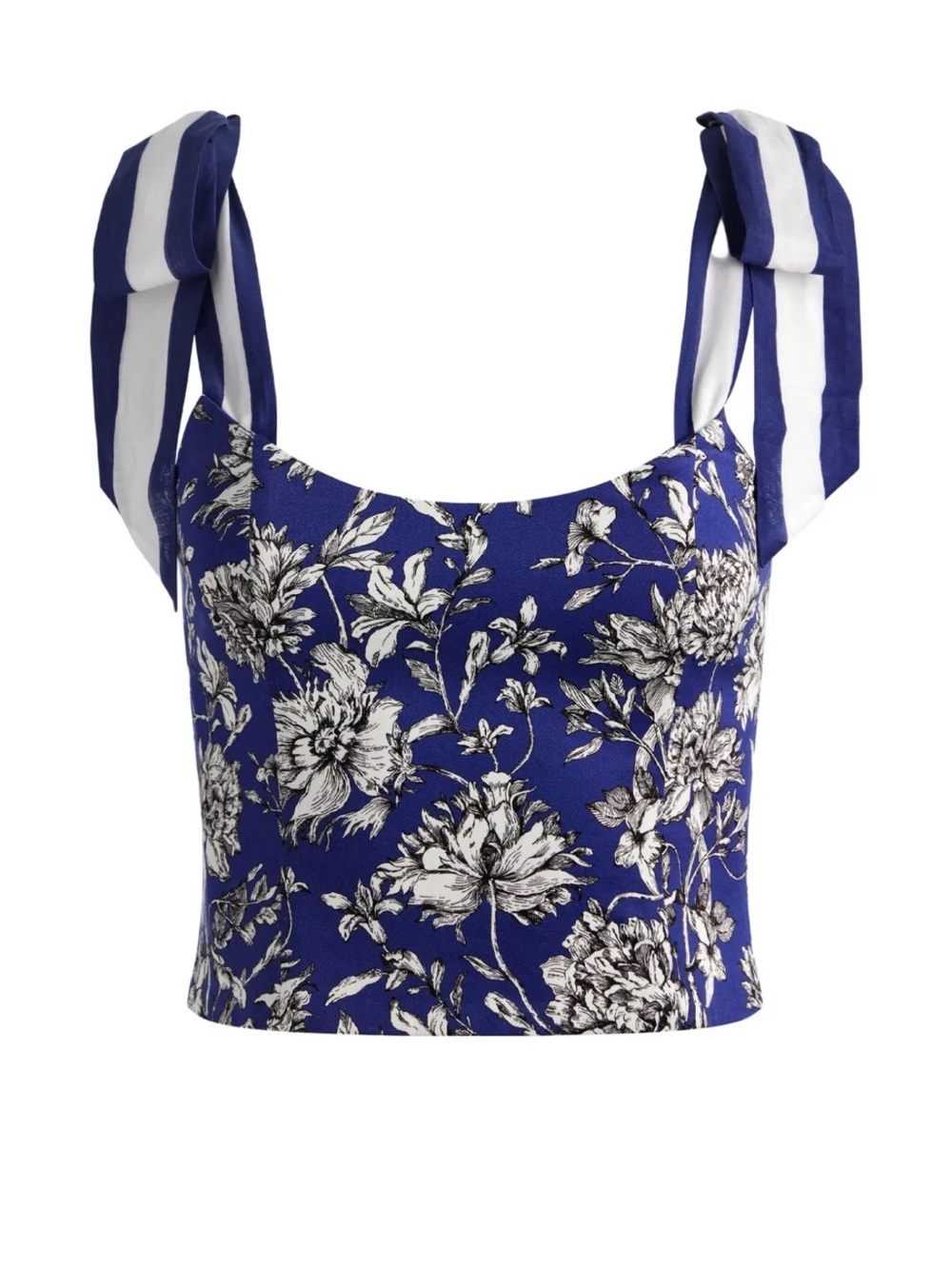 alice + olivia Blanca floral-print tie-shoulder top